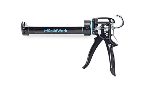 SolidWork Profi Kartuschenpresse mit höchster 24:1 Hebelübersetzung – Silikonspritze zum verarbeiten von sämtlichen 310ml Dicht- und Klebstoffkartuschen (Professional, Black)