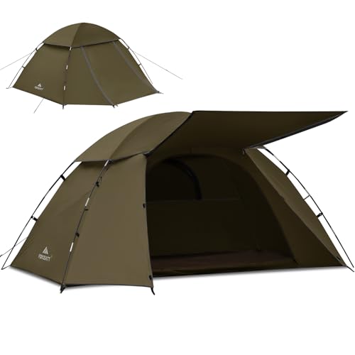 Forceatt Zelt 1-2 Personen Ultraleichte Wasserdicht PU3000mm Camping Zelt Kleine Packungsgröße Zelt für Outdoor Camping (Armeegrün)