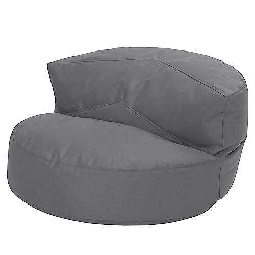 Green Bean© Sitzsack Sofa mit Füllmaterial | Lounge im Sitzsack-Design 90 x 50 cm mit ergonomischer Rückenlehne & waschbarem Bezug | Indoor und Outdoor geeignet in Grau