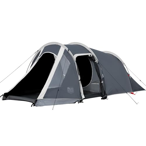 TIMBER RIDGE Zelt 2-3 Personen Camping wasserdicht 3000mm Tunnelzelt mit Vorzelt Familienzelt Festivalzelt für Camping Reise Trekking Garten Grau