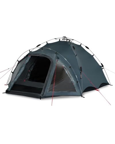 qeedo Quick Oak Campingzelt - Sekundenzelt mit innovativem Quick-Up-System, stabil & wasserdicht, ideal für Camping & Festival, Komfort-Zelt für bis zu 3 Personen, mit Vorraum & Moskitonetz aus Mesh
