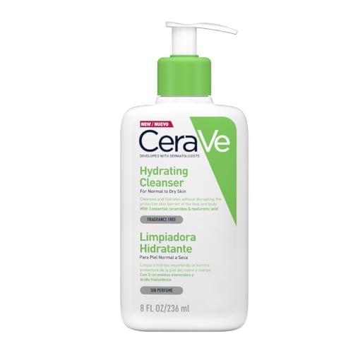 CeraVe Feuchtigkeitsspendendes Reinigungsmittel, für normale bis trockene Haut, 236 ml