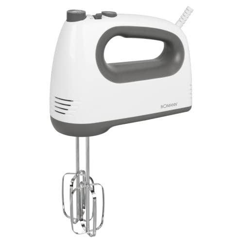 Bomann® Mixer | kraftvoller 400 Watt-Motor | Handmixer | Turbostufe & 5 Geschwindigkeitsstufen | Handrührgerät | spülmaschinengeeignete Edelstahlquirle und -knethaken | HM 6054 CB