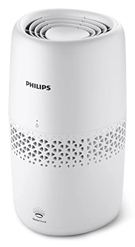 Philips Luftbefeuchtung 2000er Serie - NanoCloud-Technologie, Befeuchtet Räume bis zu 31m2, 2L Wassertank, 99% weniger Bakterien, Weiß, (HU2510/10)