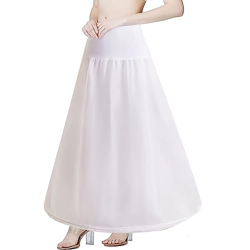 KALUROIL Reifrock Brautkleid - Unterröcke Petticoat Reifrock Damen Rockabilly A-Linie Lang für Hochzeit Brautkleid Abendkleid - Weiß, elegante Fülle
