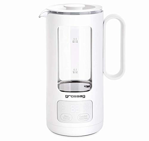 grossag Glas-Wasserkocher WK 8.00 mit Glas-Topf 0,5 Liter, BPA frei für Tee und Babynahrung