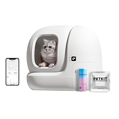 PETKIT Pura Max Selbstreinigende Katzentoilette, 76L Katzenklo ,xSecure/Geurverwijdering/App-Steuerung/Maximales Fassungsvermögen, für Mehrere Katzen（Deo und Sandkissen Frei, mit N50）