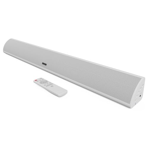 MAJORITY Snowdon Soundbar für TV Geräte | Soundbar Bluetooth | 120W 2.1 TV Lautsprecher für Fernseher | TV Soundbar mit Intergriertem Subwoofer | Soundsystem für Fernseher | 81CM Sound Bar (Weiß)