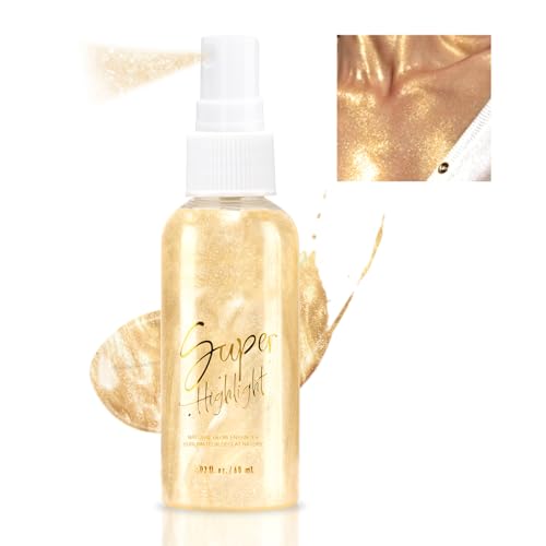 Jutqut Glitzer Spray for Haare und Körper, Glitzer Spray Kleidung, Gold Glitter Spray Makeup for Face Hair and Body in Karneval, Cosmetic Shimmer Highlighter Rave Party (Gold)