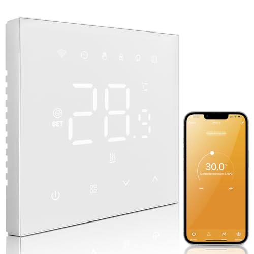 MIUCDA Thermostat Fussbodenheizung Elektrisch WiFi, Smart Elektrische Heizungsthermostat, Digital Raumthermostat Kompatibel mit Alexa, Google Home