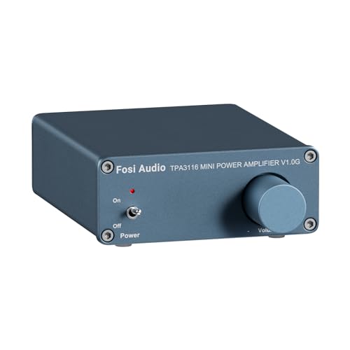 Fosi Audio V1.0G Mini Verstärker, 50Wx2 Class D Verstärker Stereo mit TPA3116 Amp Chip & RCA Eingängen, 2 Kanal Verstärker HiFi Amplifier für Passive Lautsprecher