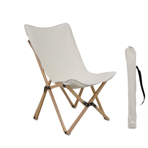 osoltus Holz Faltsessel Sessel Campingsessel (Beige, Stuhl) faltbar Hocker für Outdoor und Indoor