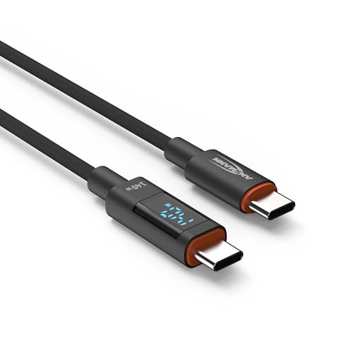 ANSMANN Ladekabel 120 cm USB Typ C für schnelles Aufladen von Smartphone, Tablet, Laptop, etc. mit bis zu 140 W Ausgangsleistung/Hochwertiges Kabel für Büro, Home Office, Gamer, Schlafzimmer