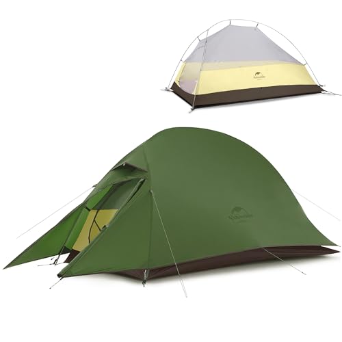 Naturehike Cloud up 1 Zelt Ultraleichte 1 Person Einzelzelt 1 Mann für 4 Jahreszeiten Camping (20D Waldgrün Upgrade)