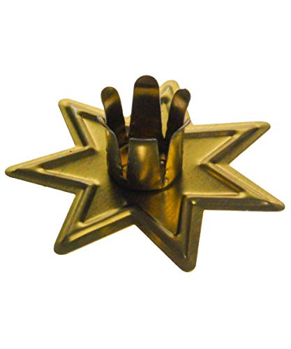 Standkerzenhalter Tischkerzenständer Stern 10er Set für Baumkerzen, Farbe:Stern Gold