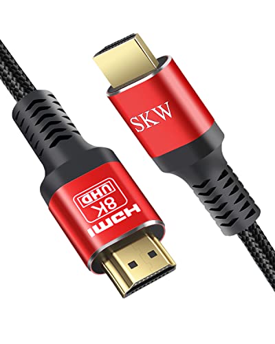 SKW HDMI 2.1 Kabel 5m, 48 Gbit/s 8K & 4K Ultra High Speed Kabel unterstützt 8K @ 60Hz, 4K @ 120Hz 144Hz, DTS:X, HDCP 2.2 & 2.3, eARC, HDR 10 kompatibel mit TV Monitor Xbox PS5/4