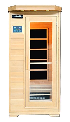 Artsauna Infrarotkabine Trondheim Mit Flächenstrahler | 1 Person | Hemlock Holz | 90 X 90 Cm | Infrarotsauna Infrarot Wärmekabine Sauna Kabine