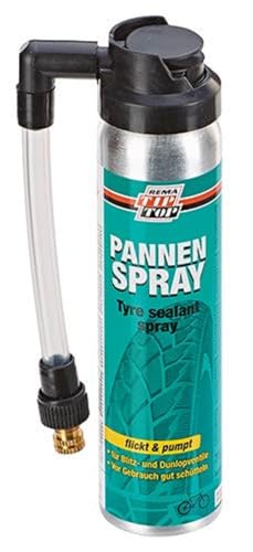 Prophete Rema Tip-Top Pannen-Spray, 75 ml, für Blitz-, Dunlop- und Autoventile, flickt und pumpt zugleich, inkl. Schlauchadapter, geeignet für Fahrradschläuche Aller Art