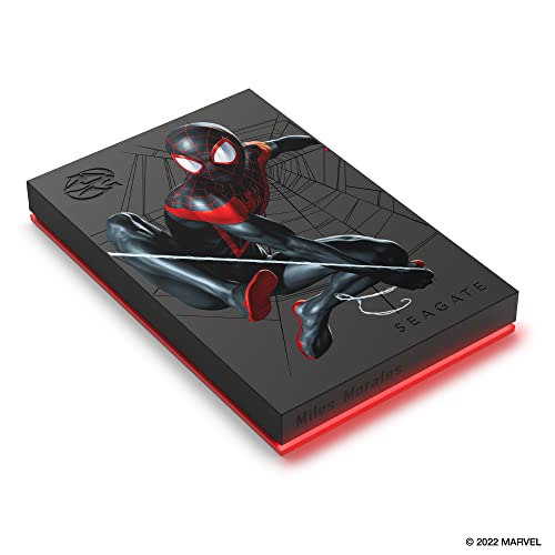 Seagate Firecuda 2TB tragbare externe Festplatte, kompatibel mit PS4, PS5, Xbox One/Series, PC, Marvel Edition Miles Morales, USB 3.2, inkl. 3 Jahre Rescue Service (STKL2000419)