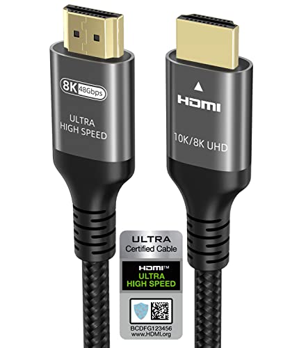 Ubluker 10K 8K 4K HDMI Kabel 48Gbps 2M, Zertifiziertes Ultra High Speed HDMI® Kabel 4K 240Hz 144Hz 8K 60Hz 0.01ms HDR10+ ARC eARC HDCP2.3 Netflix Roku TV PC Monitor Projektor PS5 4 Xbox