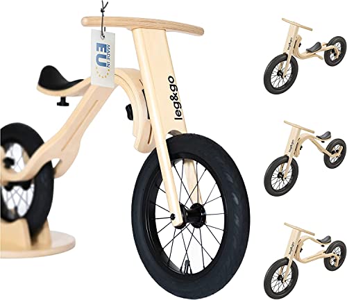 leg&go Laufrad aus Holz I 1-5 Jahre I Kinder Holzlaufrad 3 in 1 I mitwachsend & modular I 1-5 Jahre I Lernlaufrad ab 1 Jahr I Balance Bike
