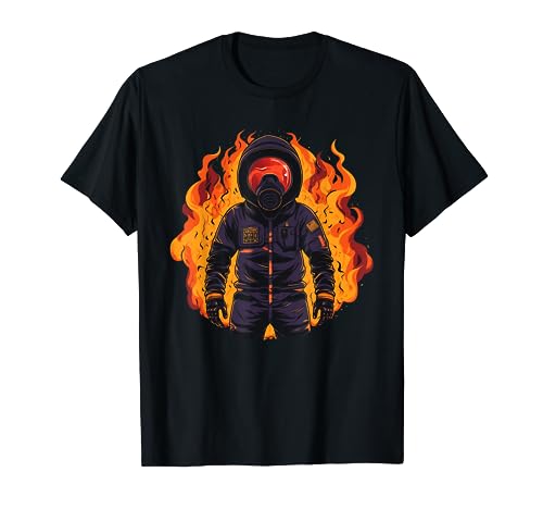 Cooler brennender Quarantäneanzug mit Flammen für Kostümliebhaber T-Shirt
