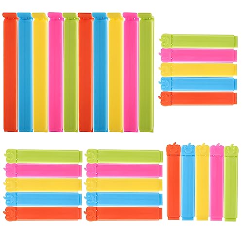 30 Stück Verschlussclips, 7/11 cm Bunt Clips Für Tüten Verschlussklammern Küche Dichtungsclip Beutelclips, Wiederverwendbar Tütenclips für Verpackung Süßigkeiten Snacks