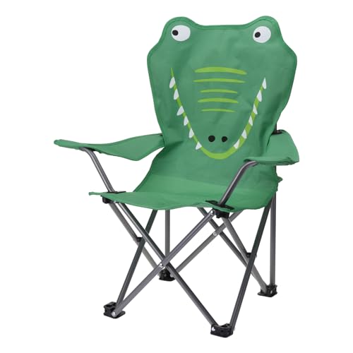 Mojawo Kinder Anglersessel Grün Campingstuhl Faltstuhl Anglerstuhl Stuhl Motiv Krokodil Kinderstuhl und Tasche