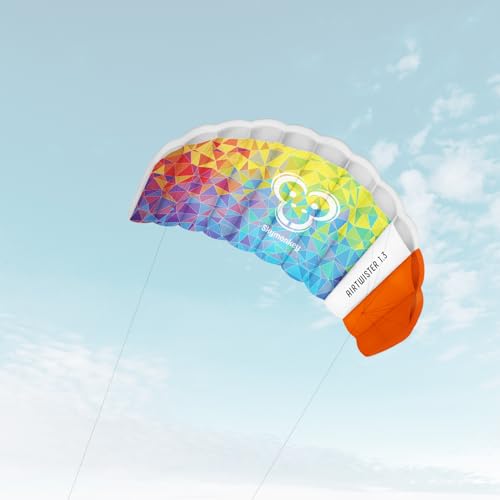 Skymonkey Airtwister 1.3 Lenkmatte inkl. Packsack & Flugschlaufen - Lenkdrachen bereits fertig angeleint, ready 2 fly, Kite mit stabilen Polyester Ripstop Material, Flugdrachen für Einsteiger geeignet