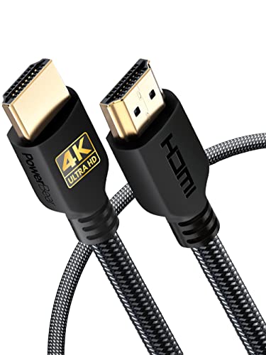PowerBear 4K HDMI Kabel 1m | 18Gbps Hochgeschwindigkeit HDMI Kabel, geflochtenes Nylon & Goldstecker, 4K @ 60Hz, Ultra HD, 2K, 1080P, ARC & CL3 zertifiziert | für Laptop, Monitor, PS5, PS4 & mehr