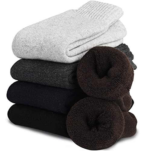 VoJoPi 5 Paar Thermosocken Herren, Winter Warme Socken mit Dicke Frotteesohle, Anti Schweiß, Thermo Effekt, Größe 39-45