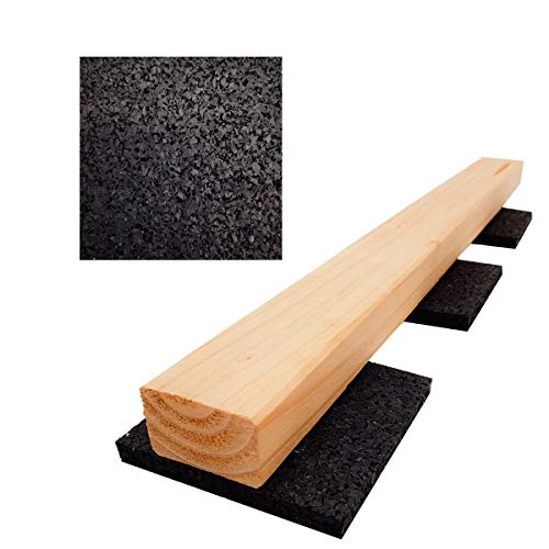 My Plast I 90 x 90 x 10 mm - 50 Stück I Terrassen-Pads – wasserbeständige Gummimatten für Terrassen-Holz, belastbare Bautenschutzmatte…