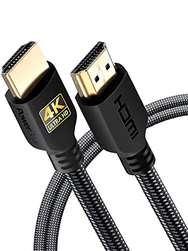 PowerBear 4K HDMI Kabel 2m | 18Gbps Hochgeschwindigkeit HDMI Kabel, geflochtenes Nylon & Goldstecker, 4K @ 60Hz, Ultra HD, 2K, 1080P, ARC & CL3 zertifiziert | für Laptop, Monitor, PS5, PS4 & mehr