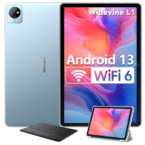 Blackview Tablet 10 Zoll,2024 Neueste Android 13 Tablet 6GB RAM+64GB ROM(1TB TF),WiFi6 PC Tablets/Widevine L1 FHD+ IPS/5100mAh Akku/Bluetooth 5.2/ Dual-Kamera/GMS/Type-c