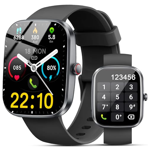 Kuizil Smartwatch Herren Damen mit Telefonfunktion, 1.91' Fitnessuhr, 100+Sportmodi IP68 Wasserdicht Sportuhr, Smart Watch mit Herzfrequenz, Schrittzähler, SpO2, Schlafmonitor, Uhren für iOS Android