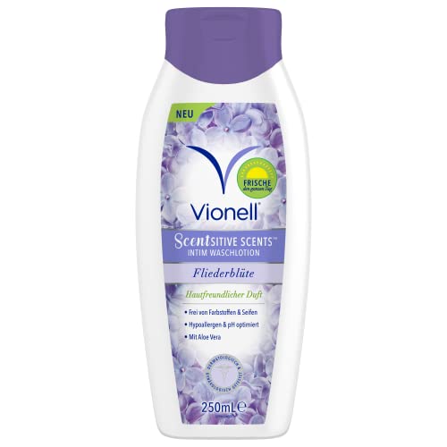 Vionell Intimwaschlotion Frauen Scentsitive Scents, Mit Aloe Vera, Ganztägige Frische, Hypoallergen, Fliederblüte Duft, 250 ml