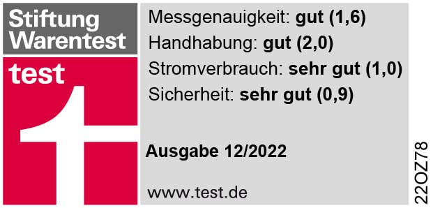 REV Stromzähler – Ausgezeichnet von Stiftung Warentest mit Note 1,7 - messen Sie Ihren Stromverbrauch, Stromzähler für Steckdose, Stromzählgerät, weiss