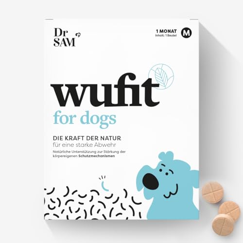 Dr. SAM wufit Dogs - Wurmkur sekundierende Tabletten für Hunde, 100% pflanzlich, als Unterstützung der natürlichen Magen-Darm-Funktion nach einem Wurmbefall, für Hunde von 20-40kg