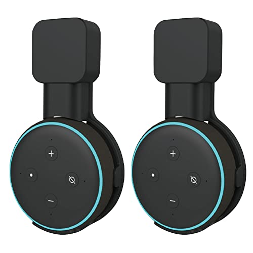 Sintron 2X Smart Home Lautsprecher Wandhalterung für Echo Dot 3. Generation Halterung Ständer mit integriertem Kabelmanagement, für Küche, Bad Schlafzimmer, Keine Schrauben Notwendig (2 Pack, Schwarz)