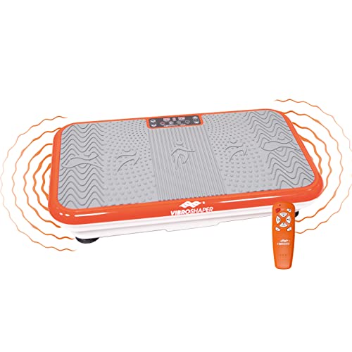 Mediashop Vibro Shaper - Fitness Vibrationsplatte unterstützt bei Muskelaufbau - Vibrationstrainer für alle Muskelgruppen - Oszillationstechnologie - inklusive Fitnessbänder - orange