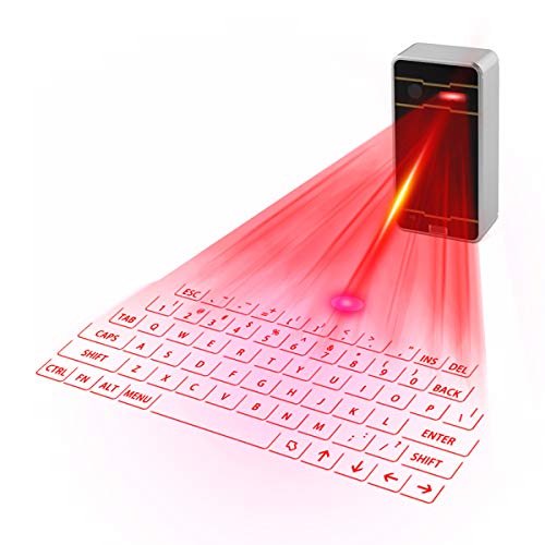 Zeerkeer Mini Virtuelle Laser Tastatur Bluetooth Drahtlose Projektion Mini Tastatur Tragbare für Computer Telefon Pad Laptop (Schwarz)