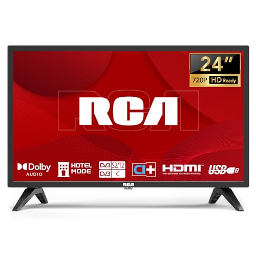 RCA TV 24 Zoll Fernseher(60cm) HD Ready Triple Tuner (DVB-T/T2-C-S/S2) USB Media Player HDMI CI/CI+ Hotelmodus (2024)
