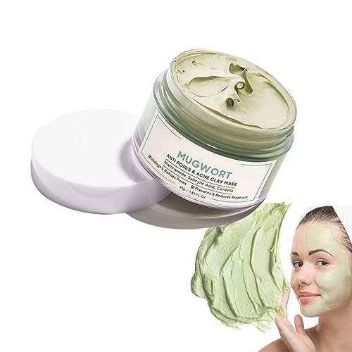 Green Tea Clay Mask, Blackhead Remover Grüner Tee Reinigende Tonerde Grüner Tee Maske, Mitesser-Entferner-Maske Gesichts-Poren-Reiniger Reinigende Gesichtsmaske, Anti-Poren & Akne-Ton-Maske, 55g