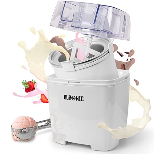 Duronic IM540 Speiseeisbereiter | Joghurt Maker | 1,5 L Eiscreme | Softeismaschine für Zuhause | Ohne Kompressor | Milchshakes, Gelato oder Desserts | Weiß | Digitales Display | Selbstgemachtes Eis