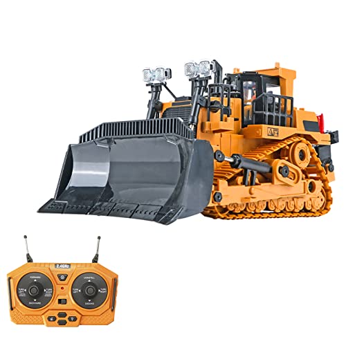 Irfora RC Bulldozer 1/24 9CH RC Bauwagen Baufahrzeuge Lernspielzeug mit Leichter Musik