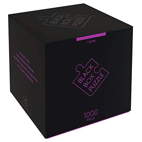 Black Box Puzzle 1000 Teile, Blackbox Puzzel mit Überraschungs-Motiv ohne Vorlage, Impossible Puzzle schwer für Erwachsene und Kinder ab 14 Jahren, Puzzle Box Tiere 2023 Edition