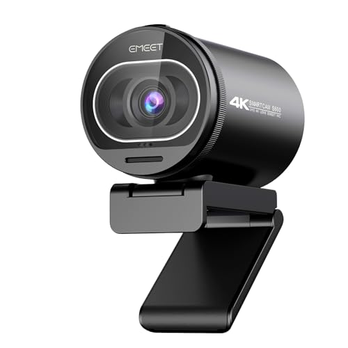 EMEET 4K Webcam S600, HD 1080P Webcam für PC mit Mikrofon, TOF Autofokus, Lichtkorrektur, 65°-88° Sichtfeld, Datenschutzabdeckung, Plug&Play, Webcam für Mac, Laptop, Zoom, Skype, Teams, Videoanruf