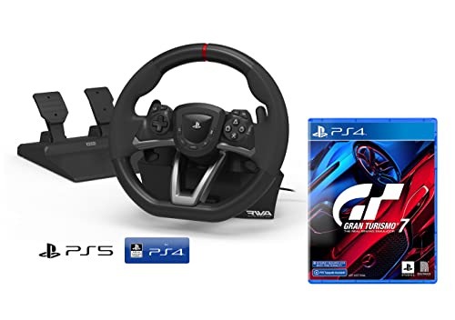 PS5 Lenkrad und Pedale Sony Playstation 5 PS4 lizensiert PS4/PS5/PC [Neues Modell kompatibel mit PS5] + Gran Turismo 7 [PS4/PS5]