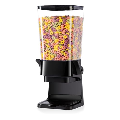 PLATINUM GOLD Schwarzer Müslispender - 1 Stücke Snackspender- Cereal Dispenser, Cornflakes Spender - perfekt für Süßigkeiten und Trockenfutter, 5,5 l Bonbonspender (1)