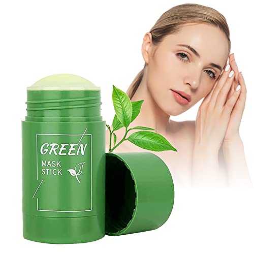Green Mask Stick,Grüner Tee Clay Maske, Tiefenreinigung zur Ölkontrolle Mitesser Entfernen,Befeuchtet und kontrolliert das Öl, Regulieren Sie den Wasser